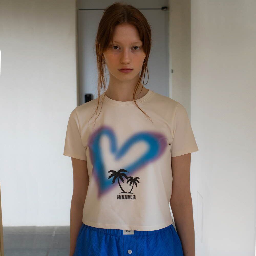 HEART PALM TREE CROP TEE_BEIGE 감도 깊은 취향 셀렉트샵 29CM