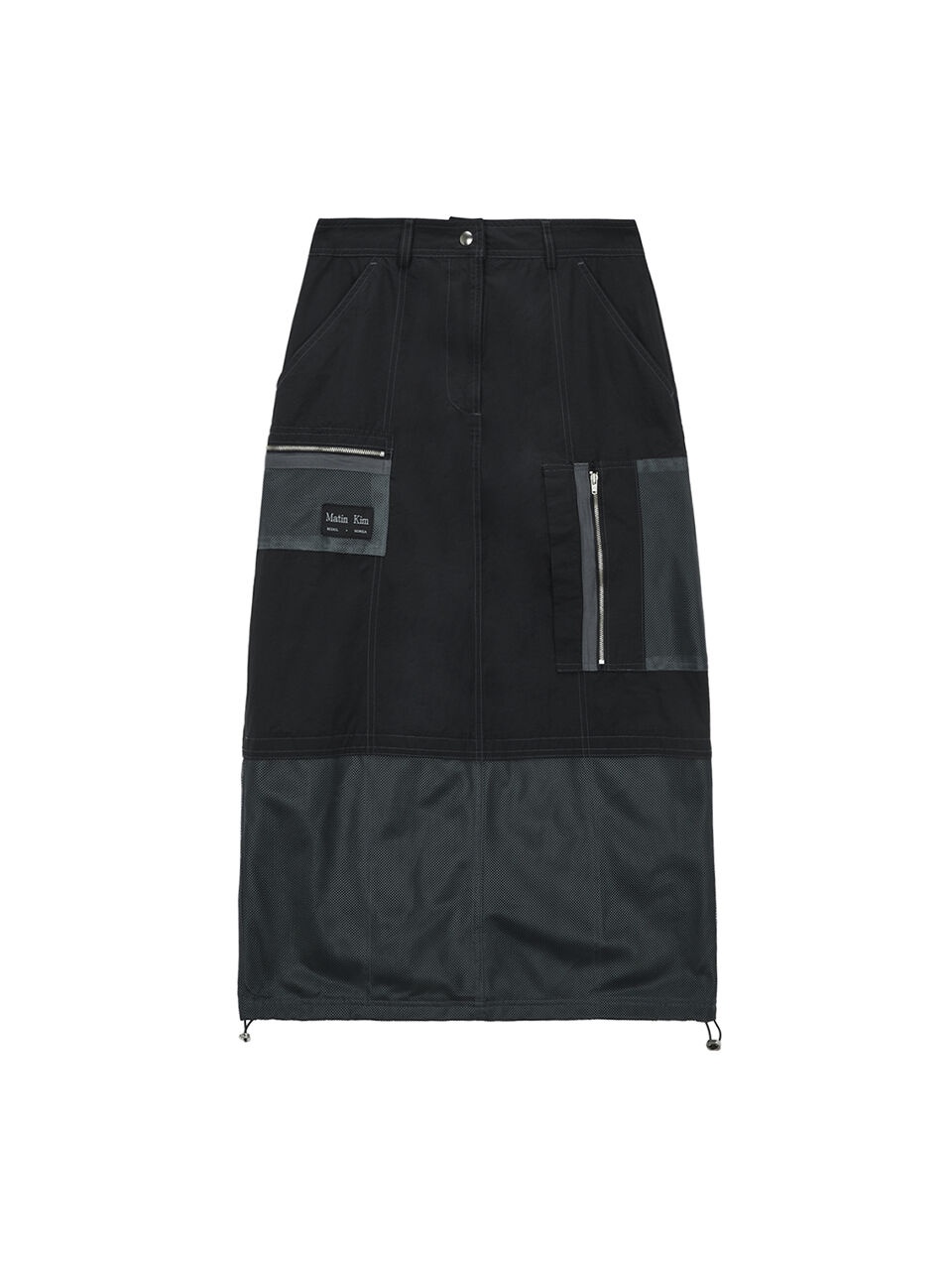 NYLON MIX POCKET MAXI SKIRT IN BLACK - 감도 깊은 취향 셀렉트샵 29CM