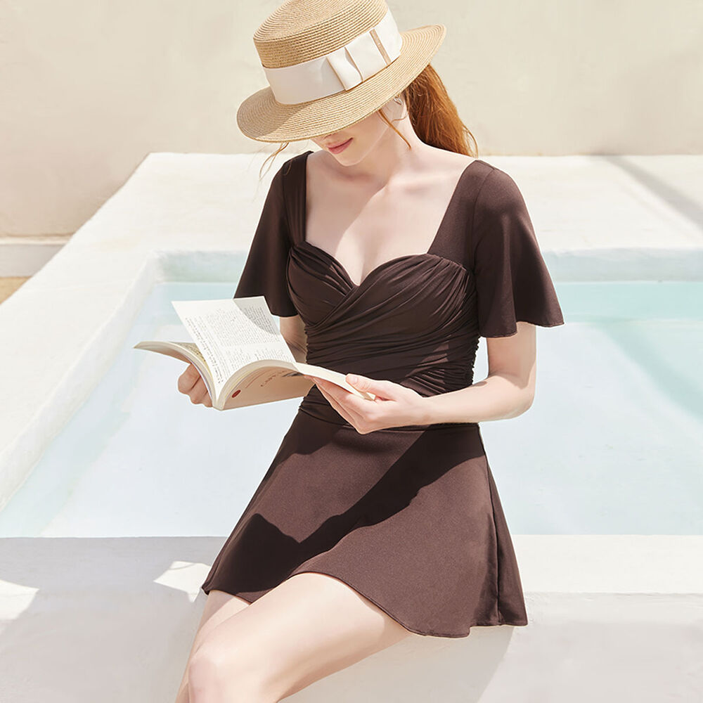 ビキニ VALLO DE NEAR Aerial swimdress Brown ZETA MAILLOT in Charcoal | Virago Swim