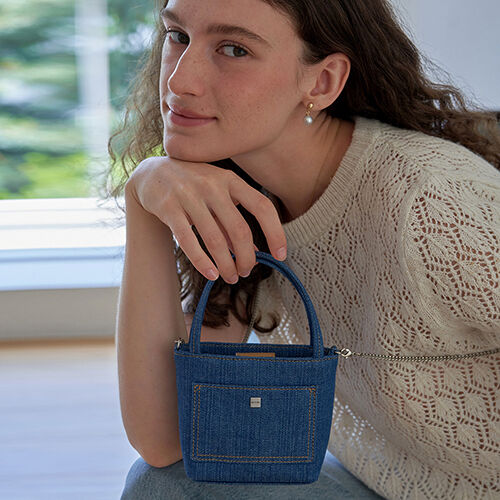 ★DE MERIEL★ Bonnie Canvas Bag SmallDenim BONNIE CANVAS Designer fashion, Seoul-fully created | W Concept