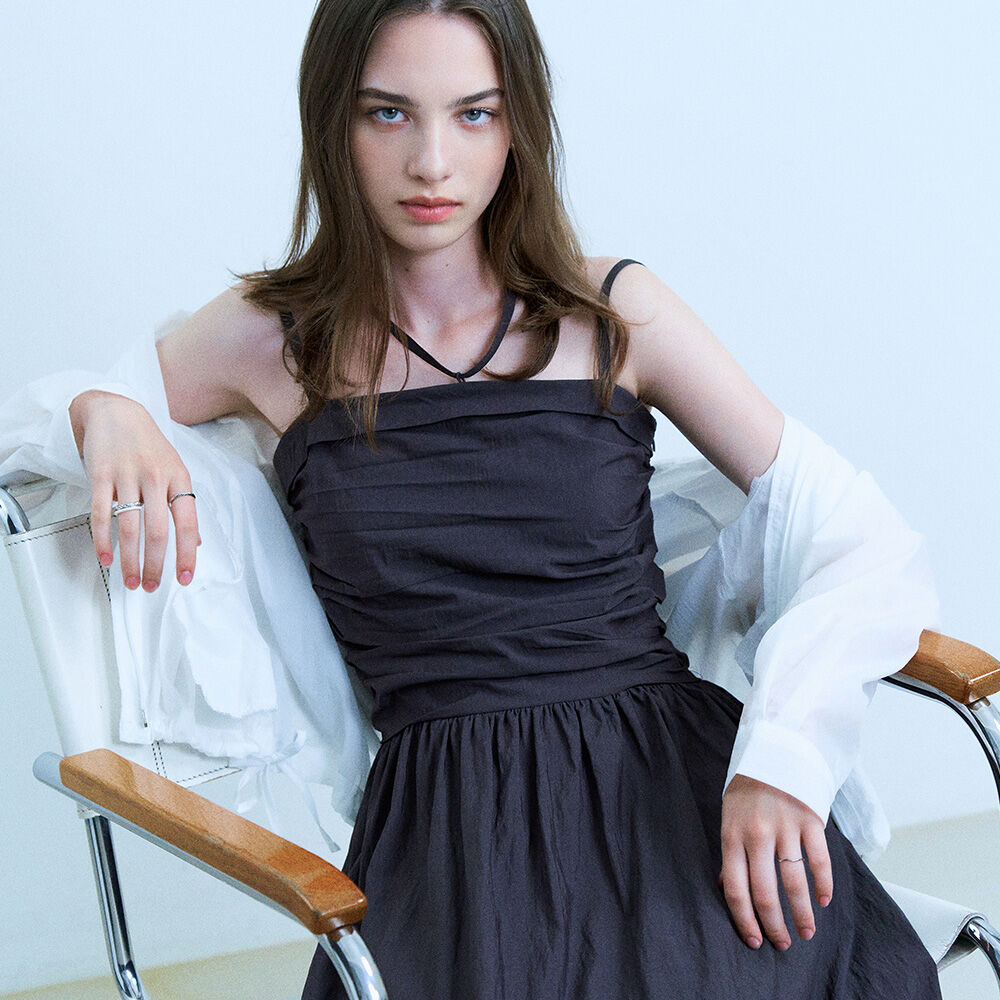 29CM단독] Jelli shirring choker long dress - paleblue - 감도