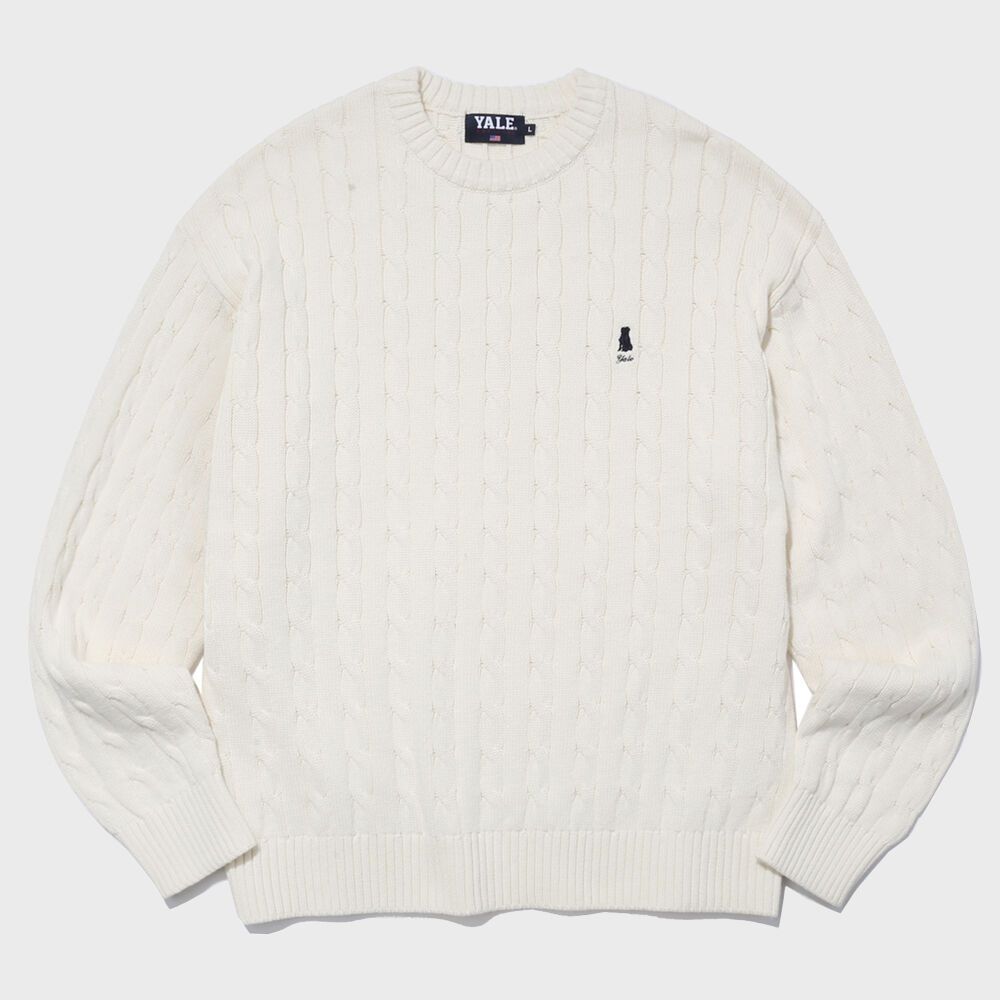 COTTON HERITAGE HANDSOME DAN CABLE KNIT CREWNECK IVORY 감도 깊은 취향 셀렉트샵 29CM