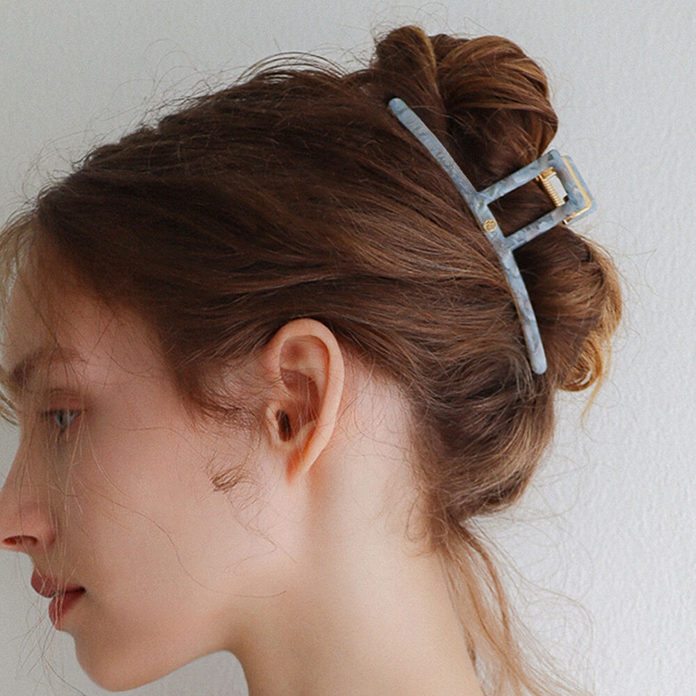 KINDABABY☆vintage denim ribbon silver claw ヘアピン☆送料込 vintage denim ribbon silver claw - light blue - 감도 깊은