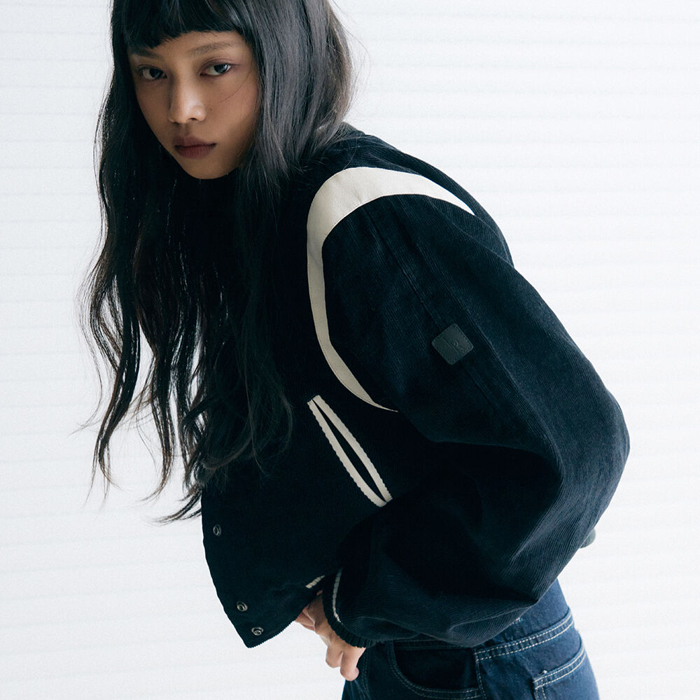 NYLON COLOR BLOCK BASEBALL JACKET ivory - 감도 깊은 취향
