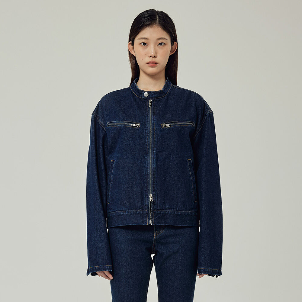 ジャケット EENK XMEN Vintage Bomber Short Denim Jacket 6bce769049aa6.jpg