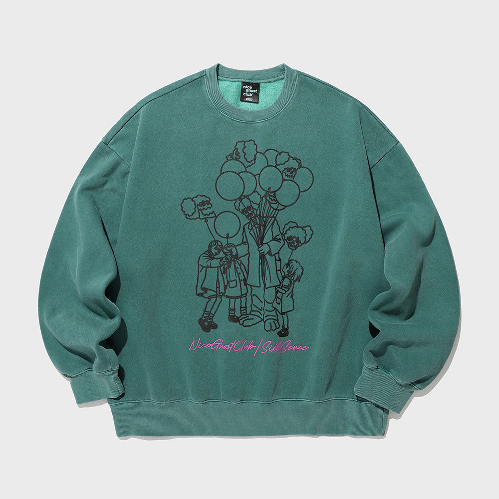 TRIPSHION SUNDAY RUNNING BEARS GRAPHIC フーディー 9colors 트립션(TRIPSHION) SUNDAY RUNNING BEARS GRAPHIC 크루넥 - 블루