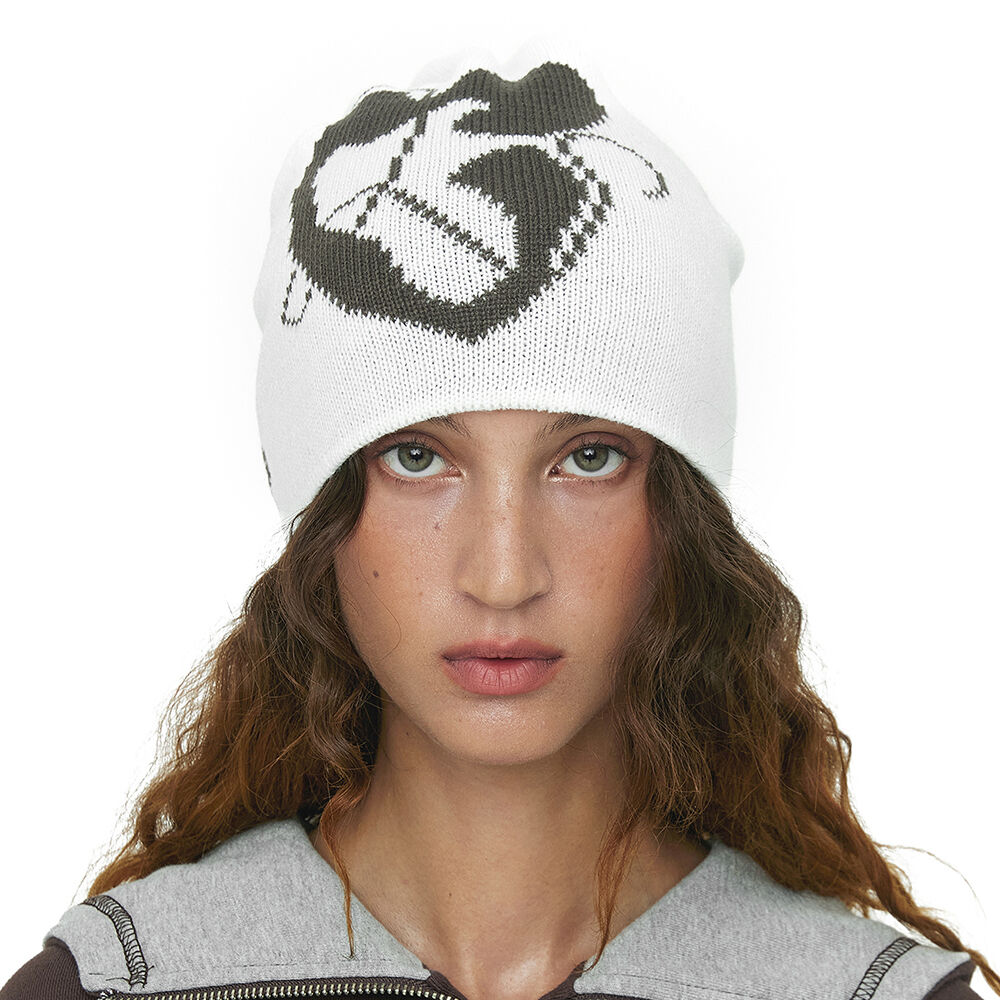 韓国大人気 【Sinoon】 Flower Beanie Flower Beanie (Black Cream) - 감도 깊은 취향 셀렉트샵 29CM