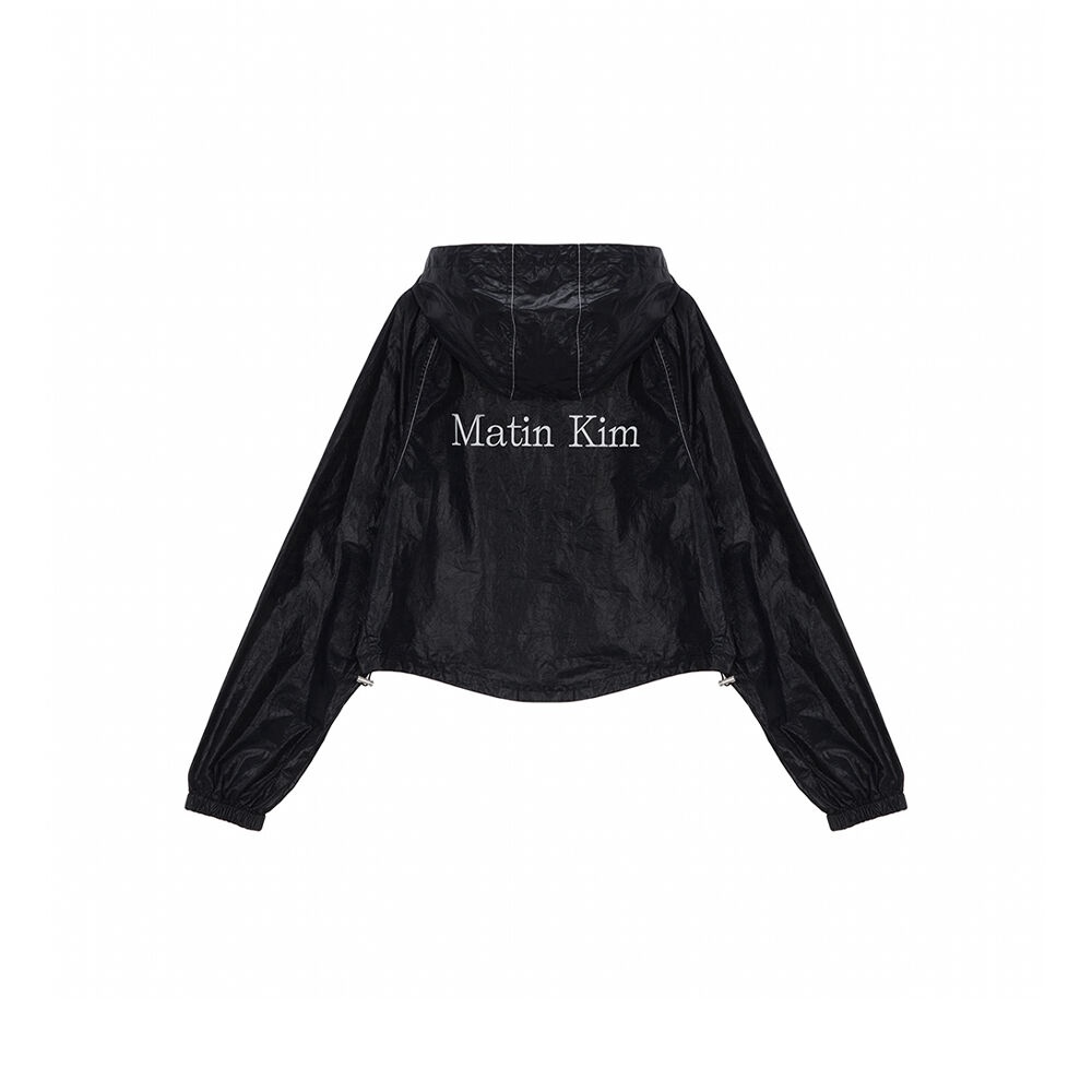 MATIN CROP HOODY COATING JUMPER IN BLACK - 감도 깊은 취향 셀렉트샵