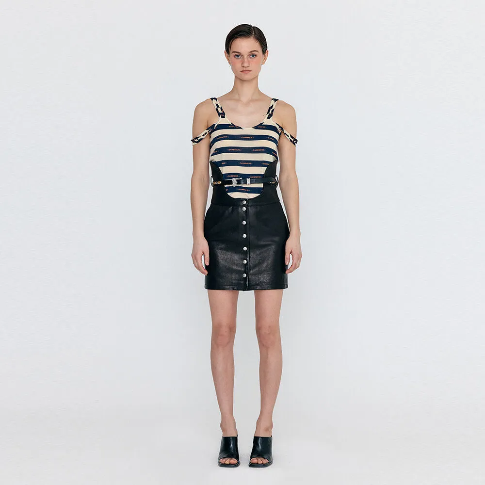 WEBRINA Corset High Rise Leather Mini Skirt Black 29CM webrina-corset-high-rise-leather-mini-skirt-black-29cm