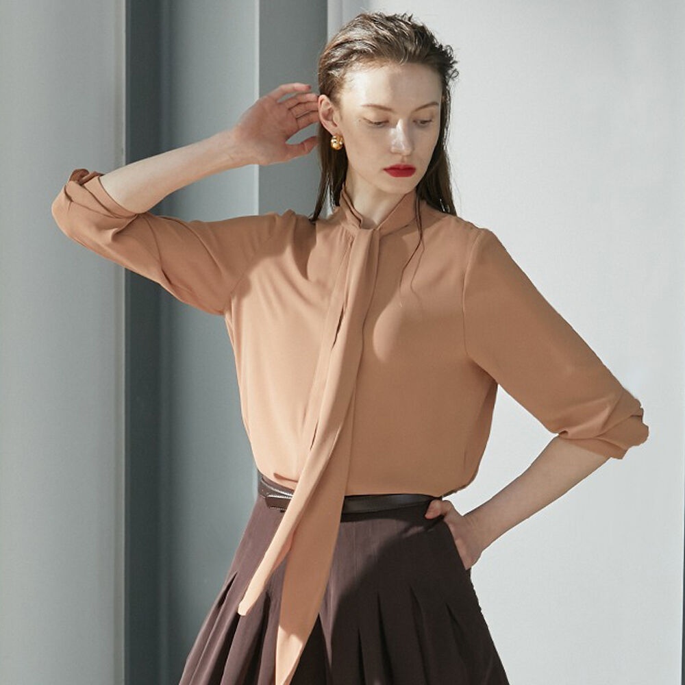 Unbalanced muffler blouse - beige - 감도 깊은 취향 셀렉트샵 29CM