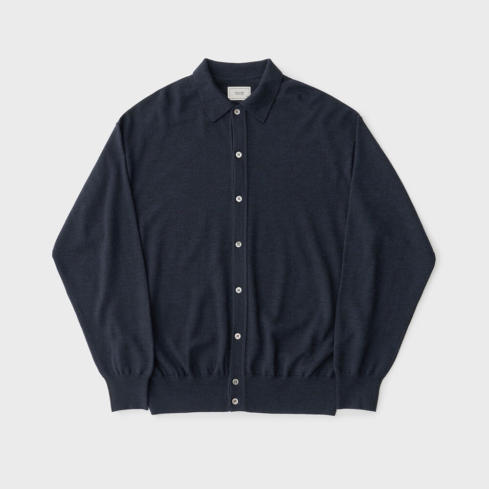 23AW CREPUSCULE KNIT SHIRT FOR ANOTHER OFFICE (Deep Navy) - 감도