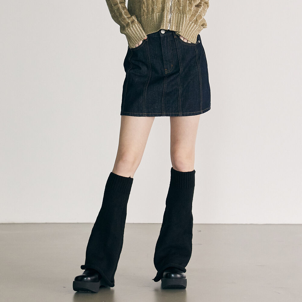BALLOON PUMPKIN DENIM PANTSKIRT MEDIUM BLUE - 감도 깊은 취향