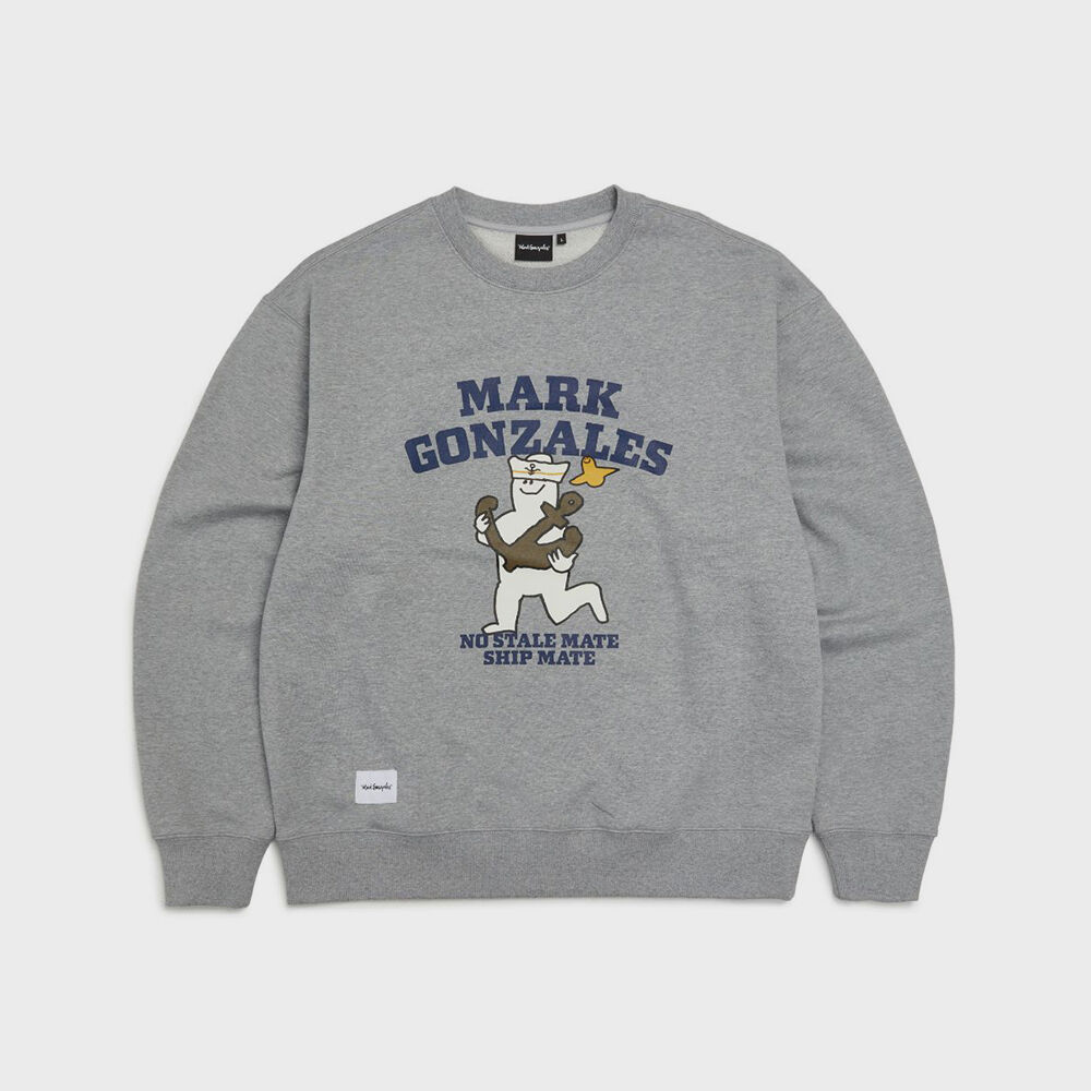 スウェット・トレーナー Mark Gonzales NAVY SHMOO GRAPHIC SWEATSHIRT Mark Gonzales トレーナー スウェット 「WEB・直営店限定」MARK