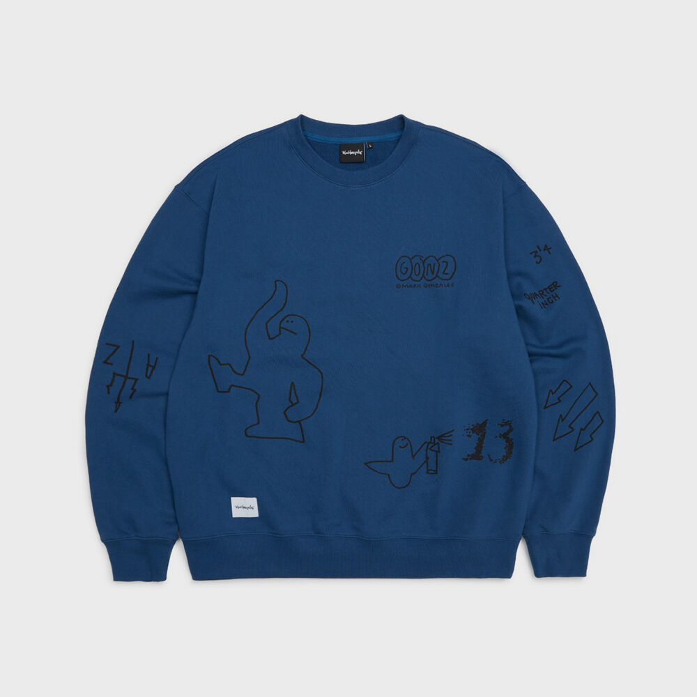 ★【YESEYESEE】★Y.E.S Cracked Flame Logo Sweatshir.t★ ☆関税込☆YESEYESEE☆Y.E.S Cracked Flame Logo Sweatshirt