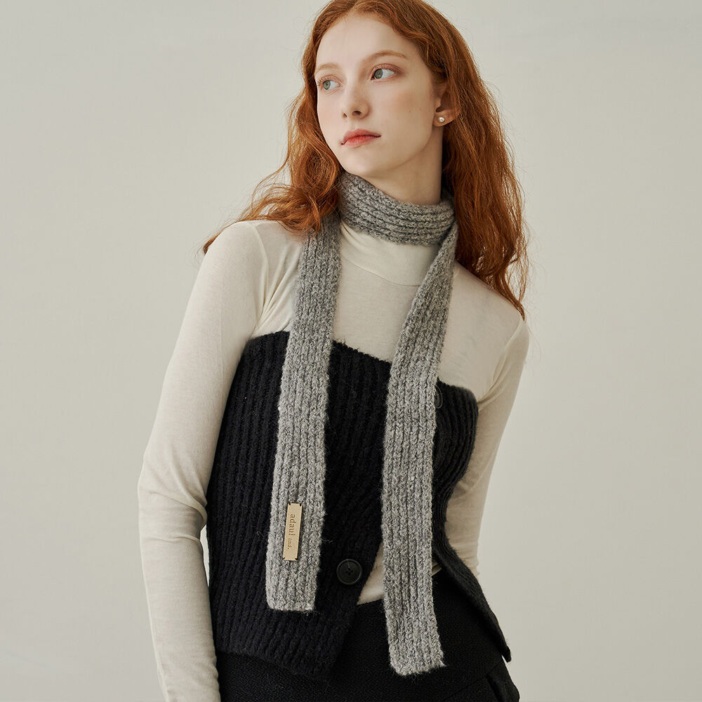[韓国] wool thin line muffler wool thin line muffler (M035_grey) - 감도 깊은 취향 셀렉트샵