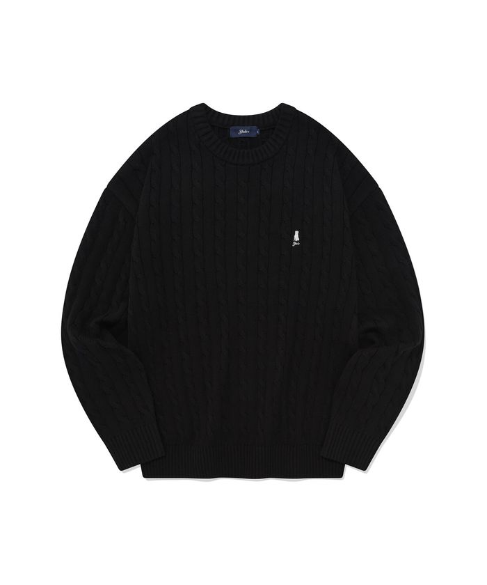 [100 COTTON] HERITAGE DAN CABLE KNIT BLACK 감도 깊은 취향 셀렉트샵 29CM