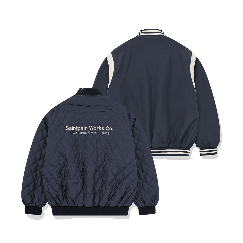 ★SAINT PAIN★送料込★SP REVERSIBLE VARSITY QUILTING JACKET SP REVERSIBLE VARSITY QUILTING JACKET-NAVY - 감도 깊은 취향