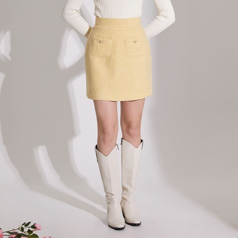 SK-21146) SET-UP CHECK JACQUARD KNIT SKIRT PINK - 감도 깊은