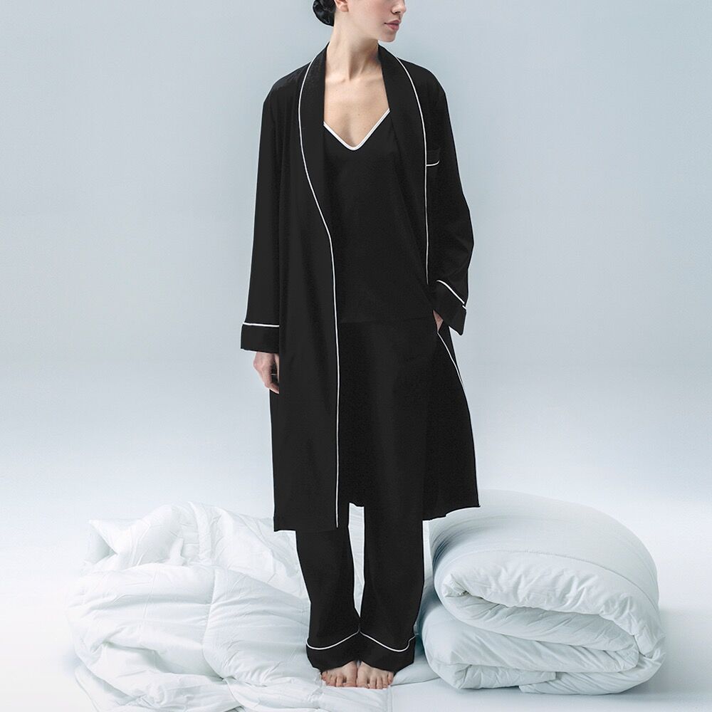 (U) 벨티드 소프트 저지 로브 블랙 BELTED SOFT JERSEY ROBE BLACK 감도 깊은 취향 셀렉트샵 29CM