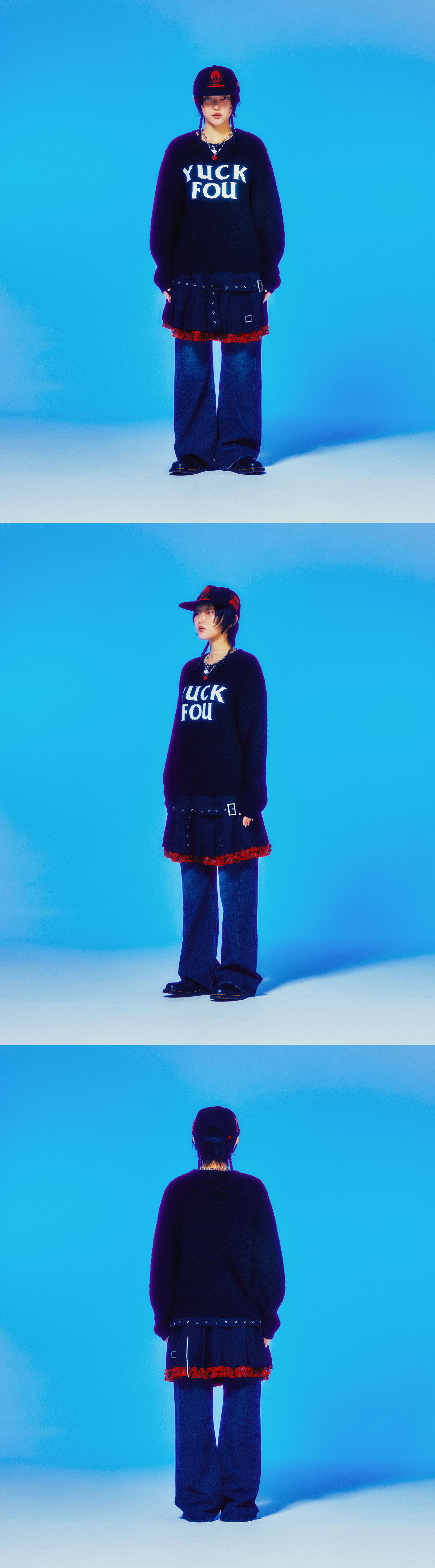YUCK FOU NET KNIT TEE_BLACK(NG2ESUK604A) - 감도 깊은 취향