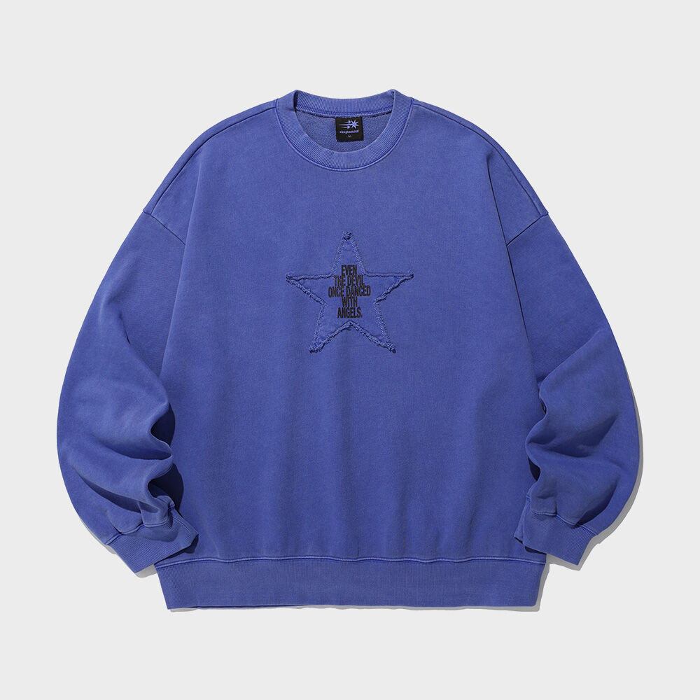 [YESEYESEE]★Y.E.S Cracked Flame Logo Sweatshirt Y.E.S Cracked Flame Logo Sweatshirt Smoky Blue - 감도 깊은