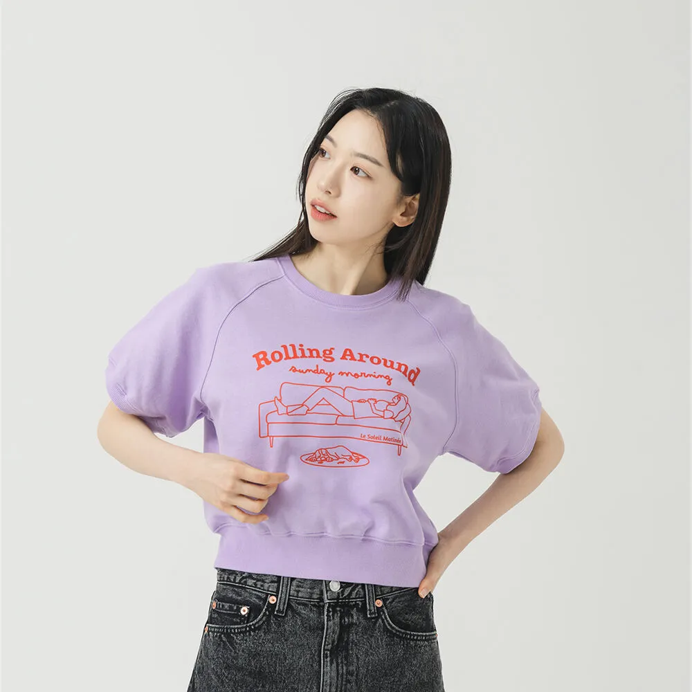 Rolling Around Day Half Sweat Shirts [LAVENDER] - 감도 깊은 취향 셀렉트샵 29CM