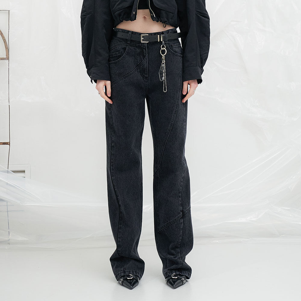 韓国商品/YEEL YEEL SIDE CUBIC DENIM PANTS YEEL SIDE CUBIC DENIM PANTS GREY - 감도 깊은 취향 셀렉트샵 29CM