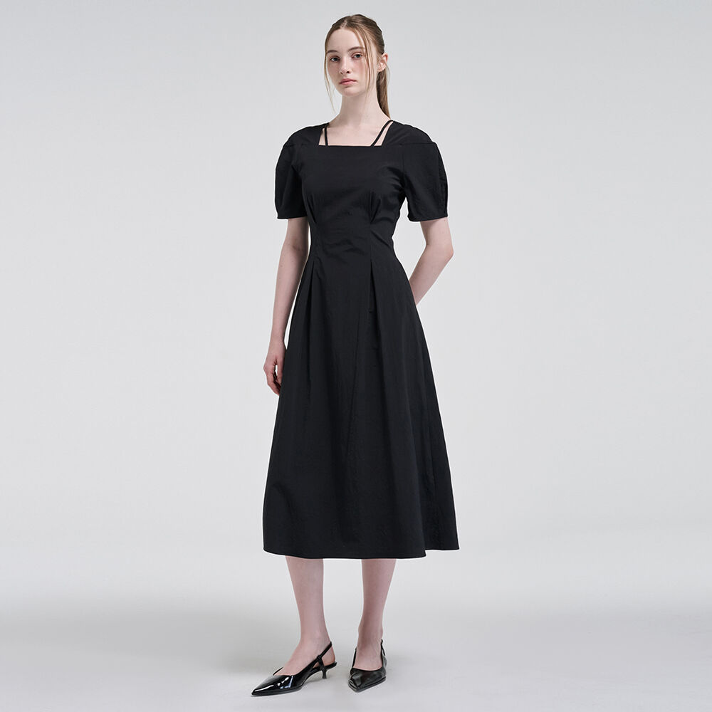ワンピース ETMON Square Strap Pintuck Dress, Beige Etmon-Square Strap Pintuck Dress, Beige│삼성물산 온라인몰