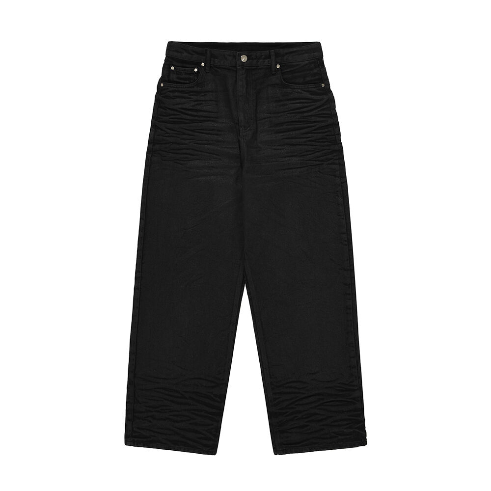 C.B WAVE LINE WASHED ZIPPER JEANS-BLACK - 감도 깊은 취향