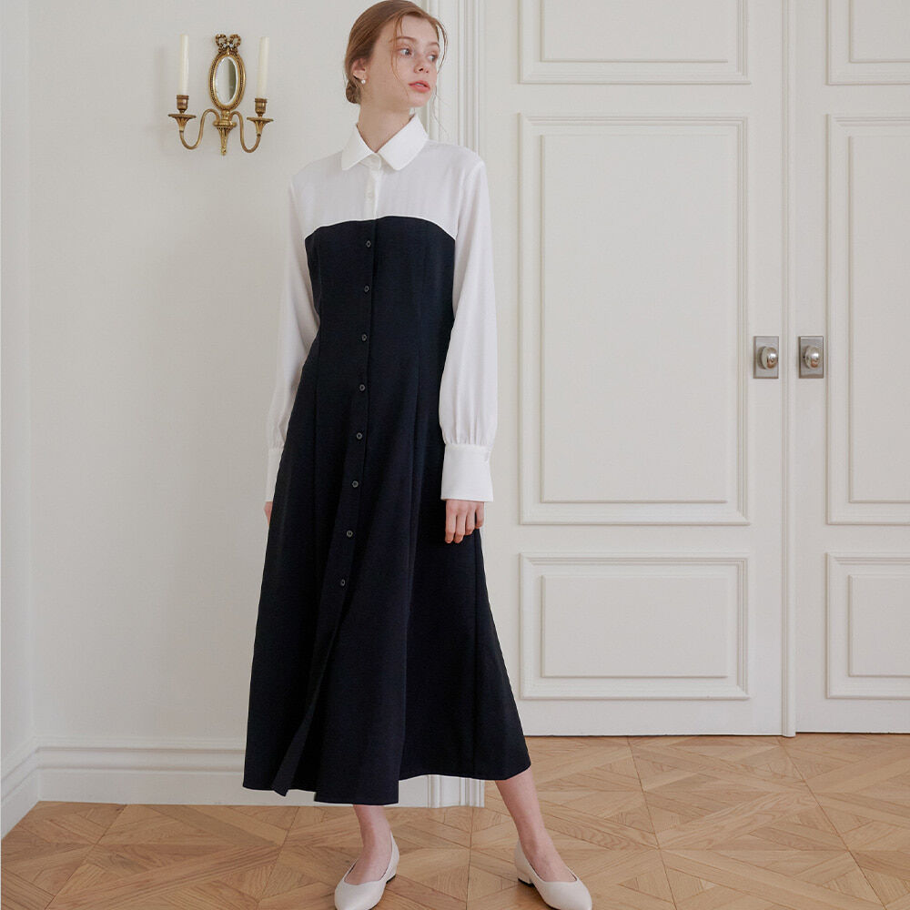 ワンピース ETMON Detachable Sailor Collar Dress, Black Detachable Sailor Collar Dress, Black - 감도 깊은 취향