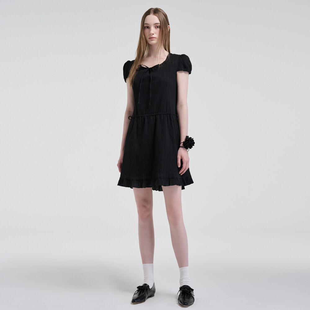 ワンピース ETMON Puff String Mini Dress, Black 7f81b889ad5f4b8890f75481799e07