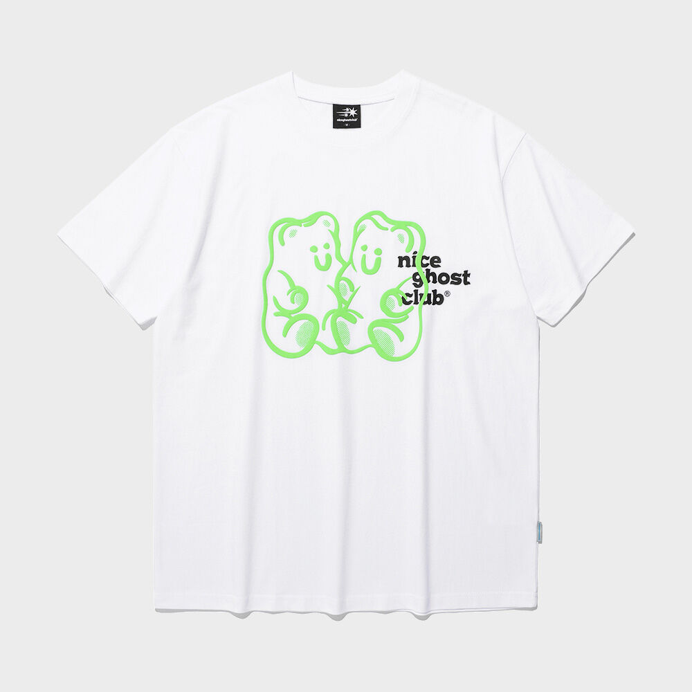Tシャツ・カットソー [NICEGHOSTCLUB]GHOST GLITTER LOGO TEE_GREEN(NG2FMUT528A) Tシャツ・カットソー [NICEGHOSTCLUB]GHOST GLITTER LOGO