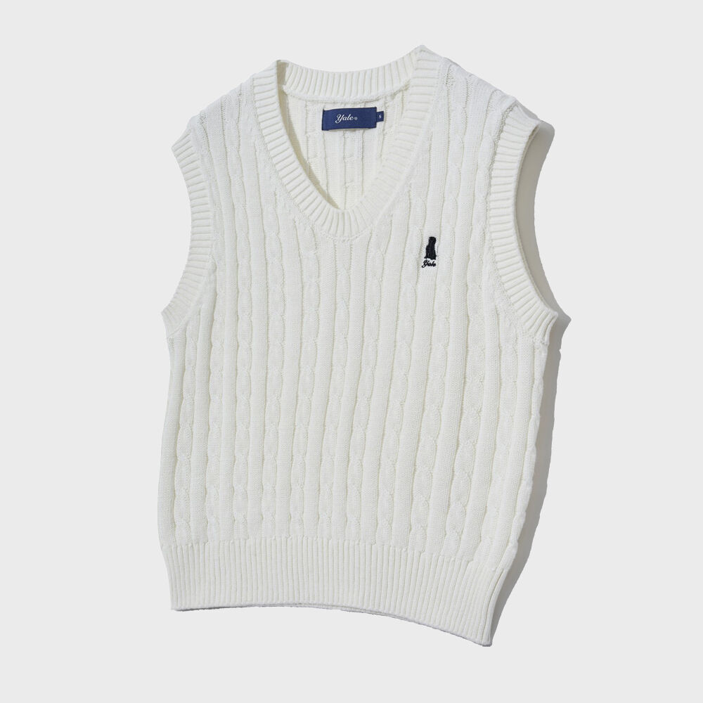 アウターその他 YESEYESEE One Pocket Knitted VNeck Vest Ivory yeseyesee One Pocket Knitted V-Neck Vest - Ivory | 하이츠스토어