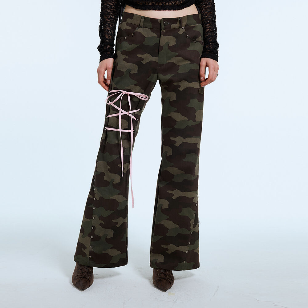 LARTIGENT☆L11 RIBBON BOOTSCUT PANTS L11 RIBBON BOOTSCUT PANTS(KHAKI) - 감도 깊은 취향 셀렉트샵 29CM
