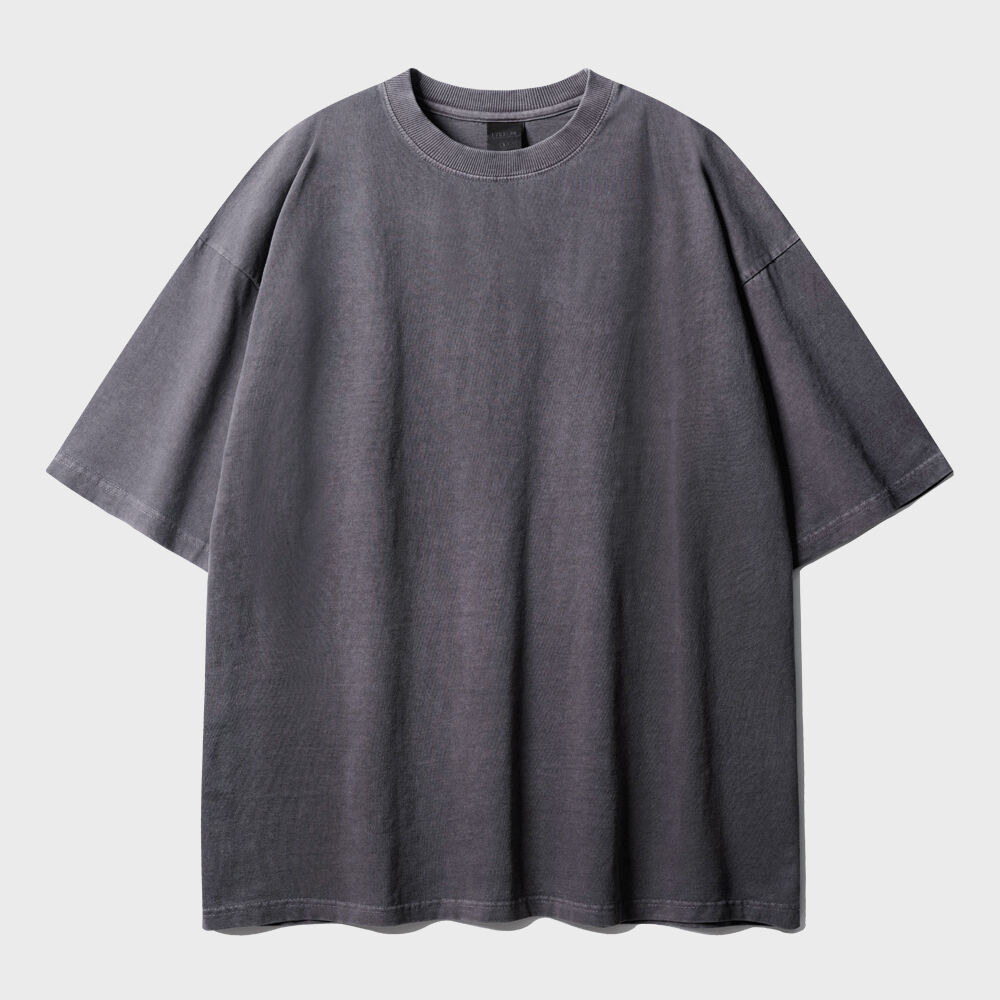 4 Cross Symbol Pigment Incision T-Shirts - Charcoal - 감도