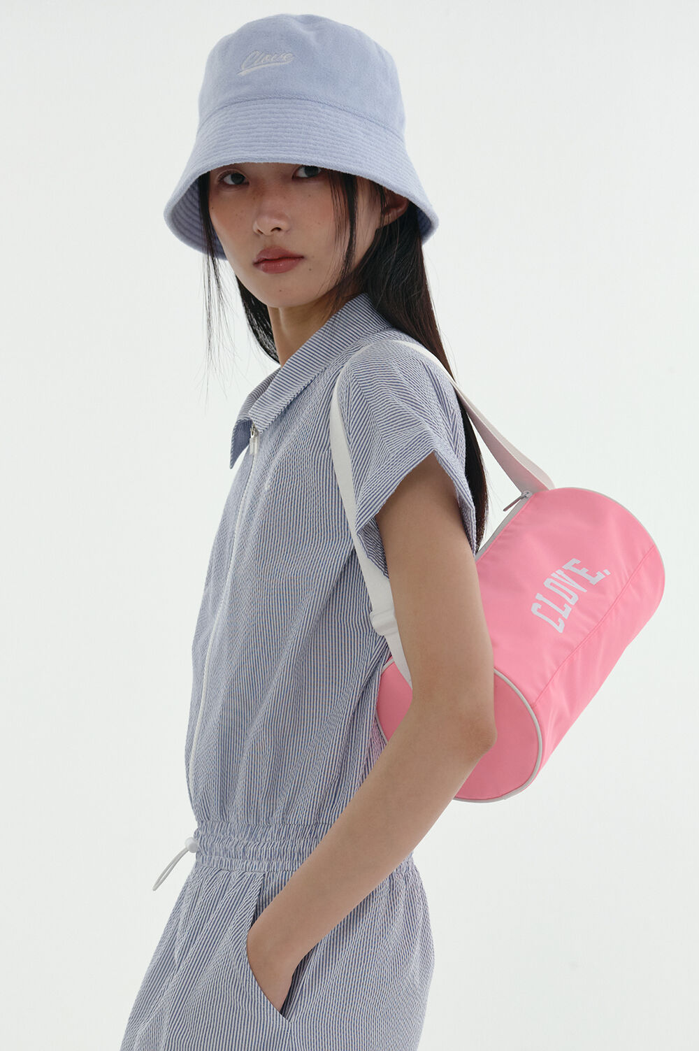 [Clove]★24SS★韓国大人気 ★Seersucker Polo Dress 24SS clove] Seersucker Polo Dress (Blue) - 감도 깊은 취향