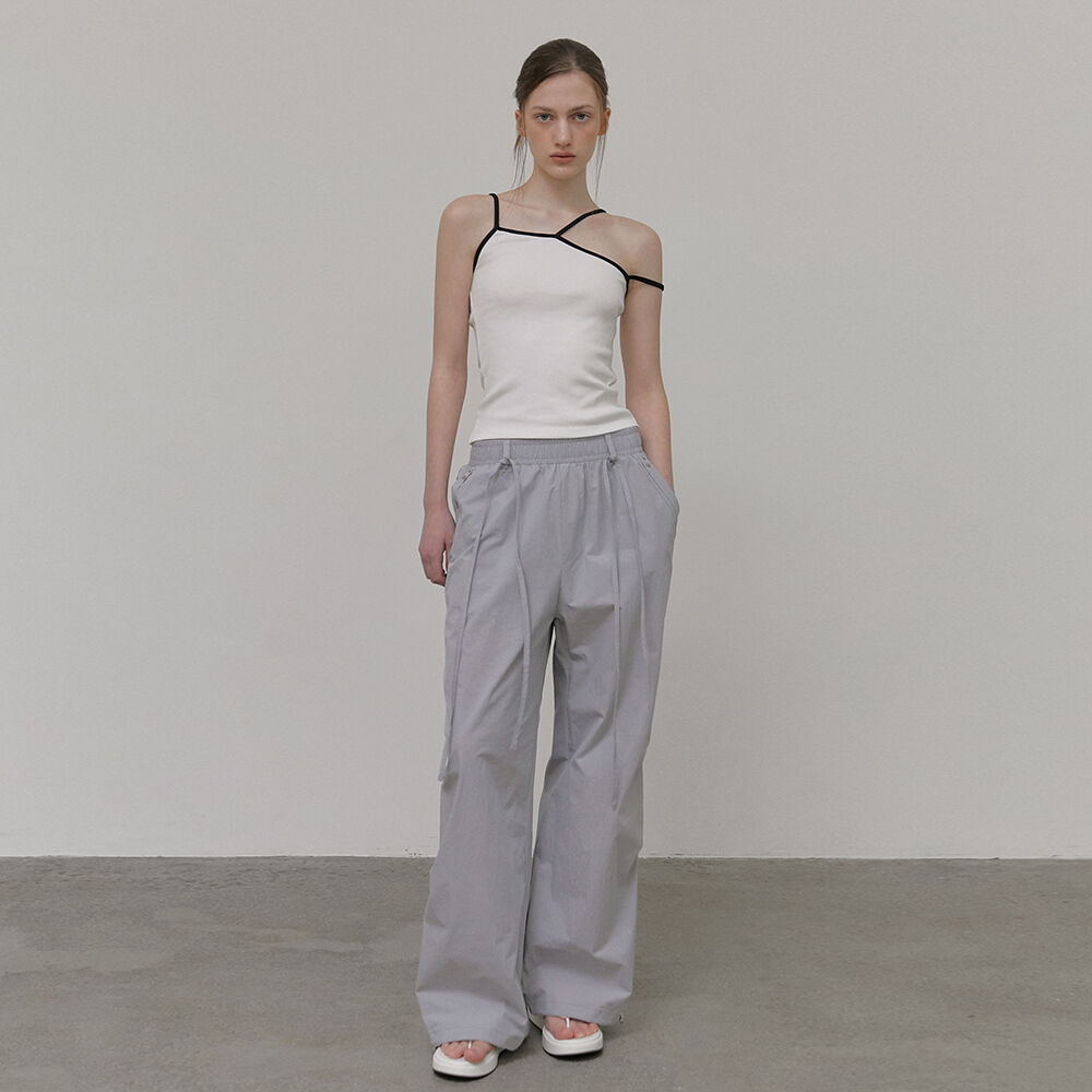 【INCHANT ME】[unisex] Strap Pintuck Banding Wide Slacks INCHANT ME】[unisex] Strap Pintuck Banding Wide Slacks
