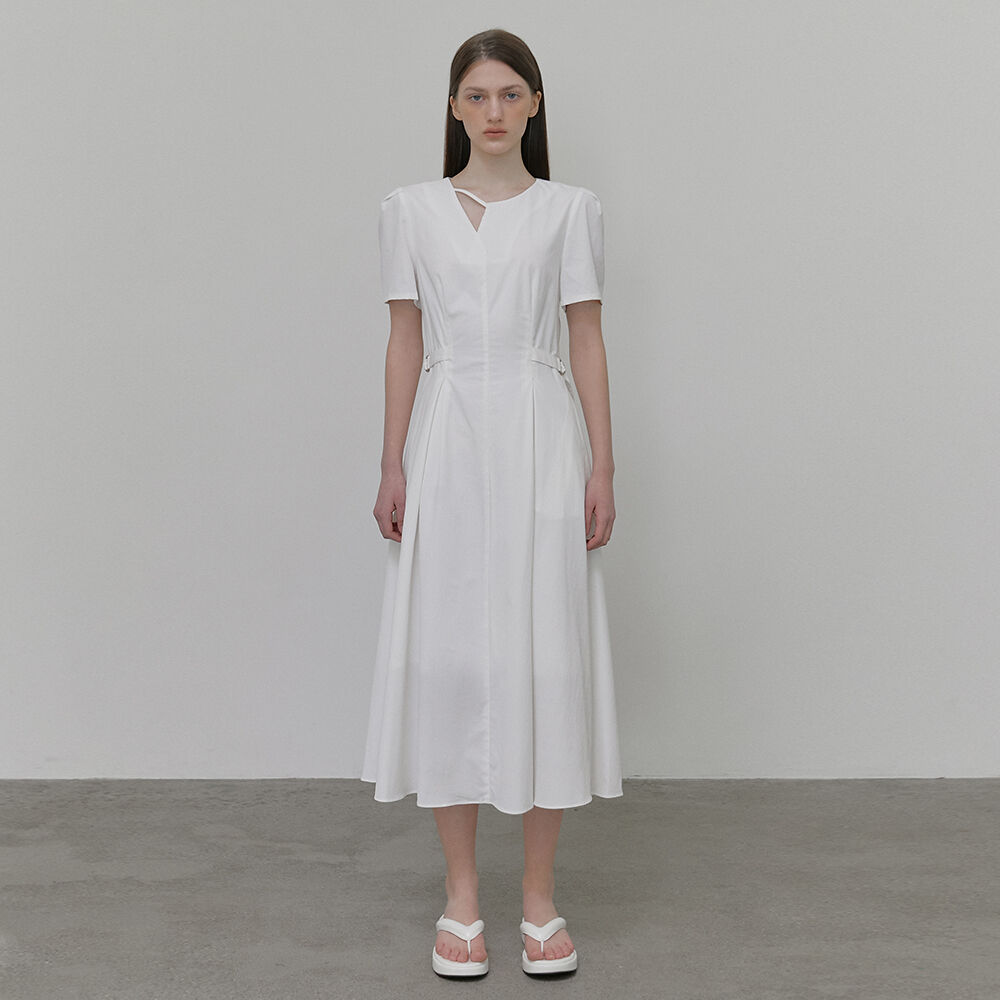 ワンピース ETMON Boat Neck Pintuck Dress, White Boat Neck Pintuck Dress, White - 감도 깊은 취향 셀렉트샵 29CM