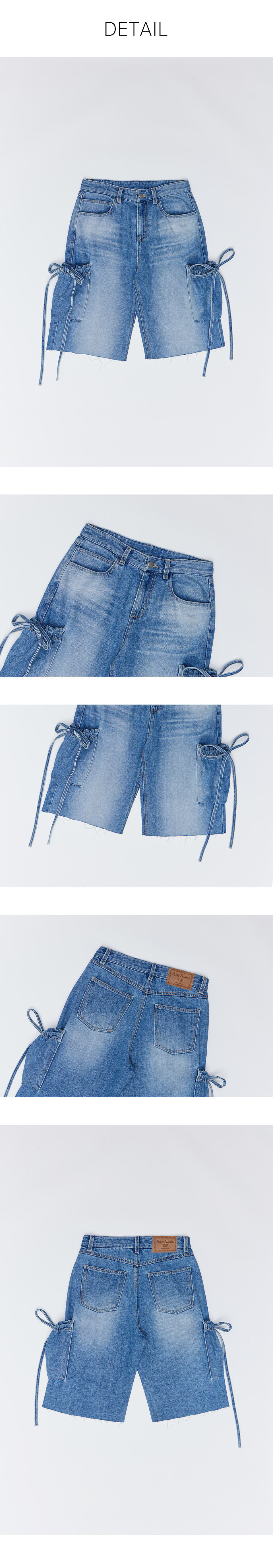 Rose Frantz ♥ Ribbon Bermuda Denim Pants/追跡付 Rose Frantz ♥ Ribbon Bermuda Denim Pants/追跡付 (Rose