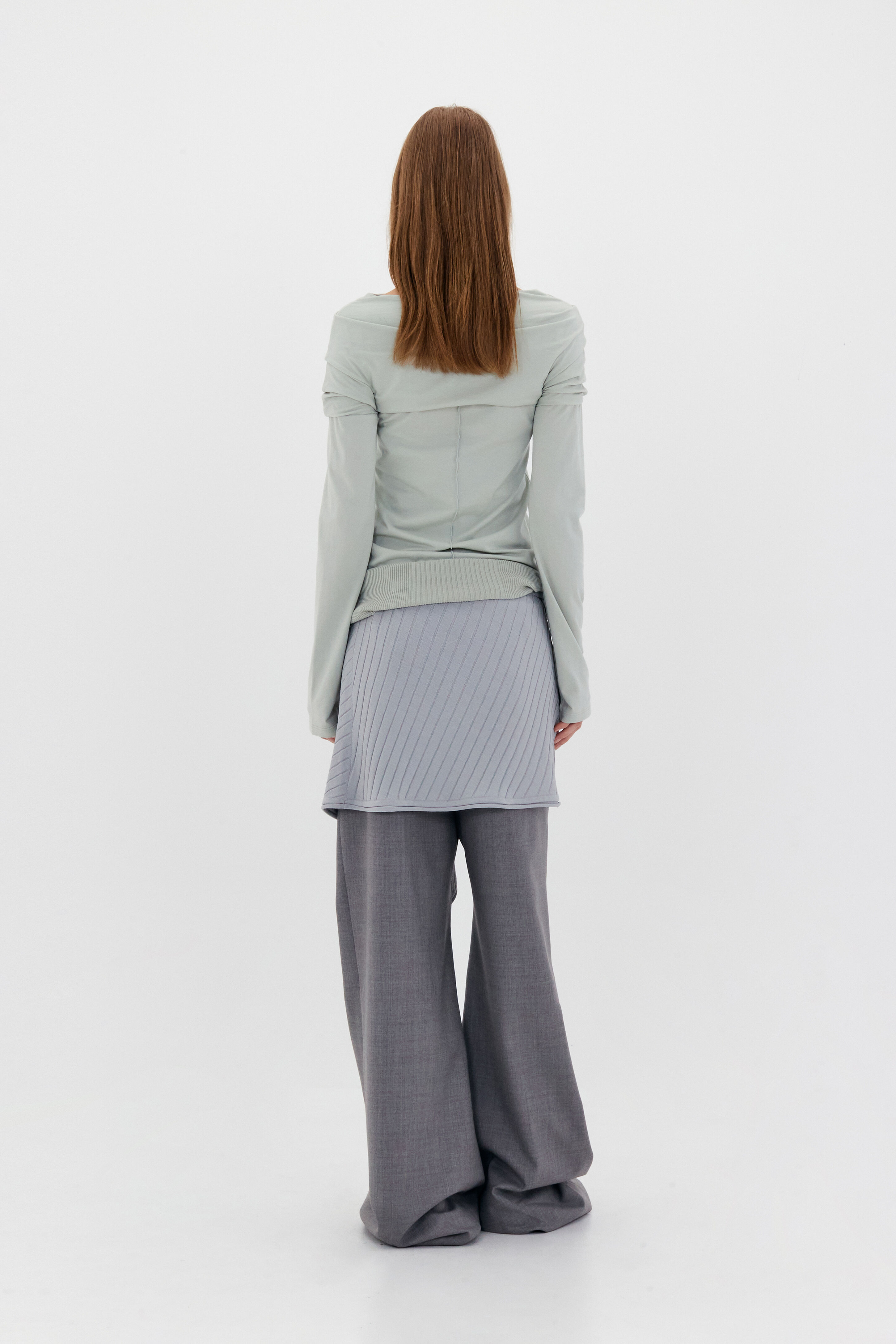 ☆韓国の人気☆【LOW CLASSIC】☆BUTTON LOOP KNIT SKIR.T☆ BUTTON LOOP KNIT SKIRT_SILVER_LOW24UM_KN110SV - 감도 깊은