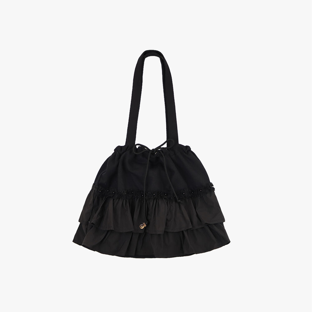 Wrinkle Pumpkin Leather Bag (Black) - 감도 깊은 취향 셀렉트