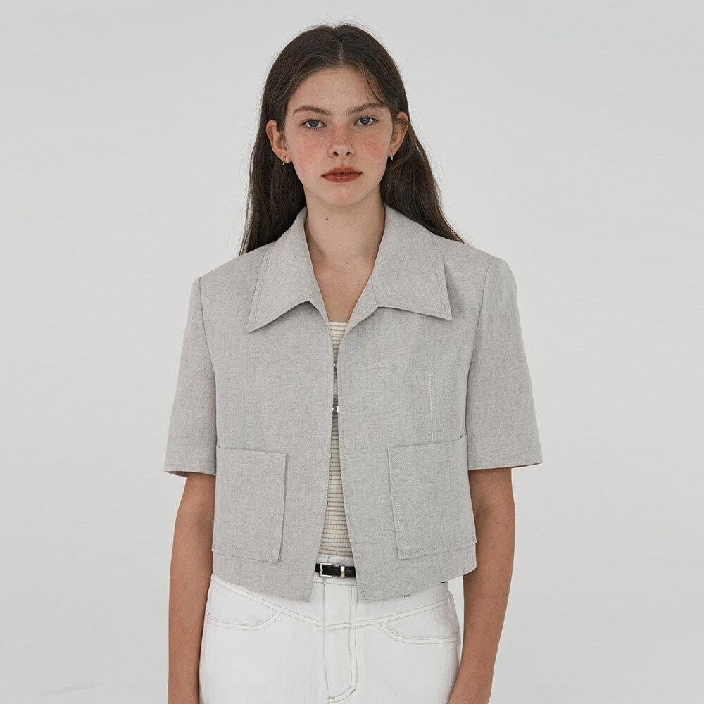 ジャケット AVANDRESS Jaya Crop Jacket CHARCOAL Women's Cropped jacket in washed tech fabric | Black | Diesel