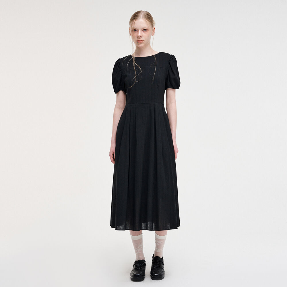 ワンピース ETMON Boat Neck Pintuck Dress, Black Boat Neck Pintuck Dress, Black - 감도 깊은 취향 셀렉트샵 29CM