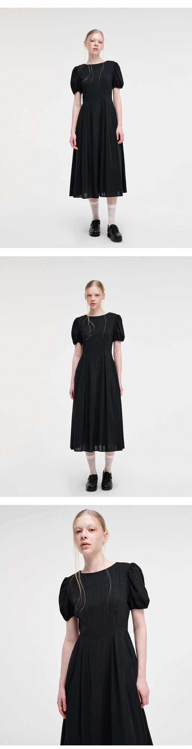ワンピース ETMON Boat Neck Pintuck Dress, Black Edgar Boat Neck Bodycon Dress