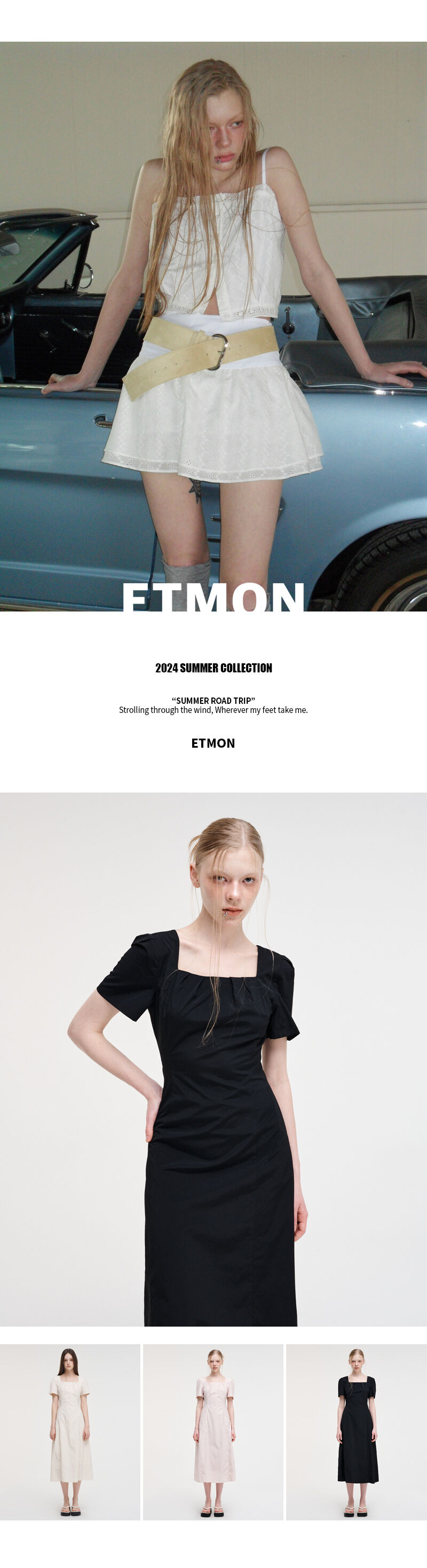 ワンピース ETMON Bolero Pintuck Dress, Black 에트몽(ETMON)