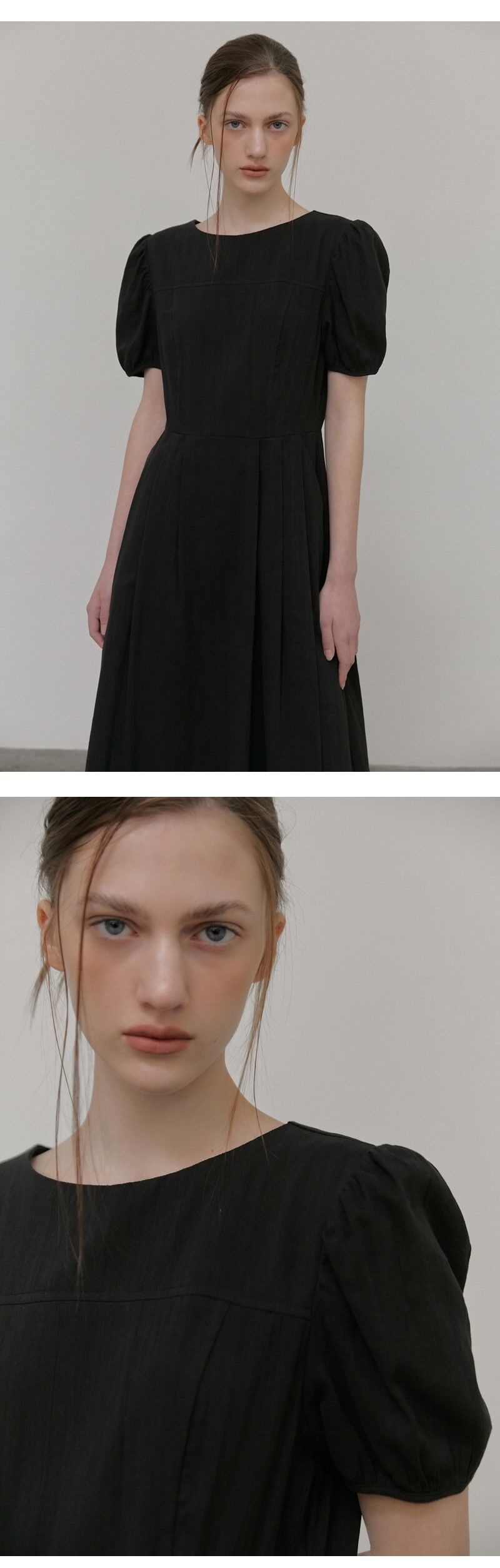 ワンピース ETMON Boat Neck Pintuck Dress, Black Boat Neck Pintuck Dress, Black - 감도 깊은 취향 셀렉트샵 29CM