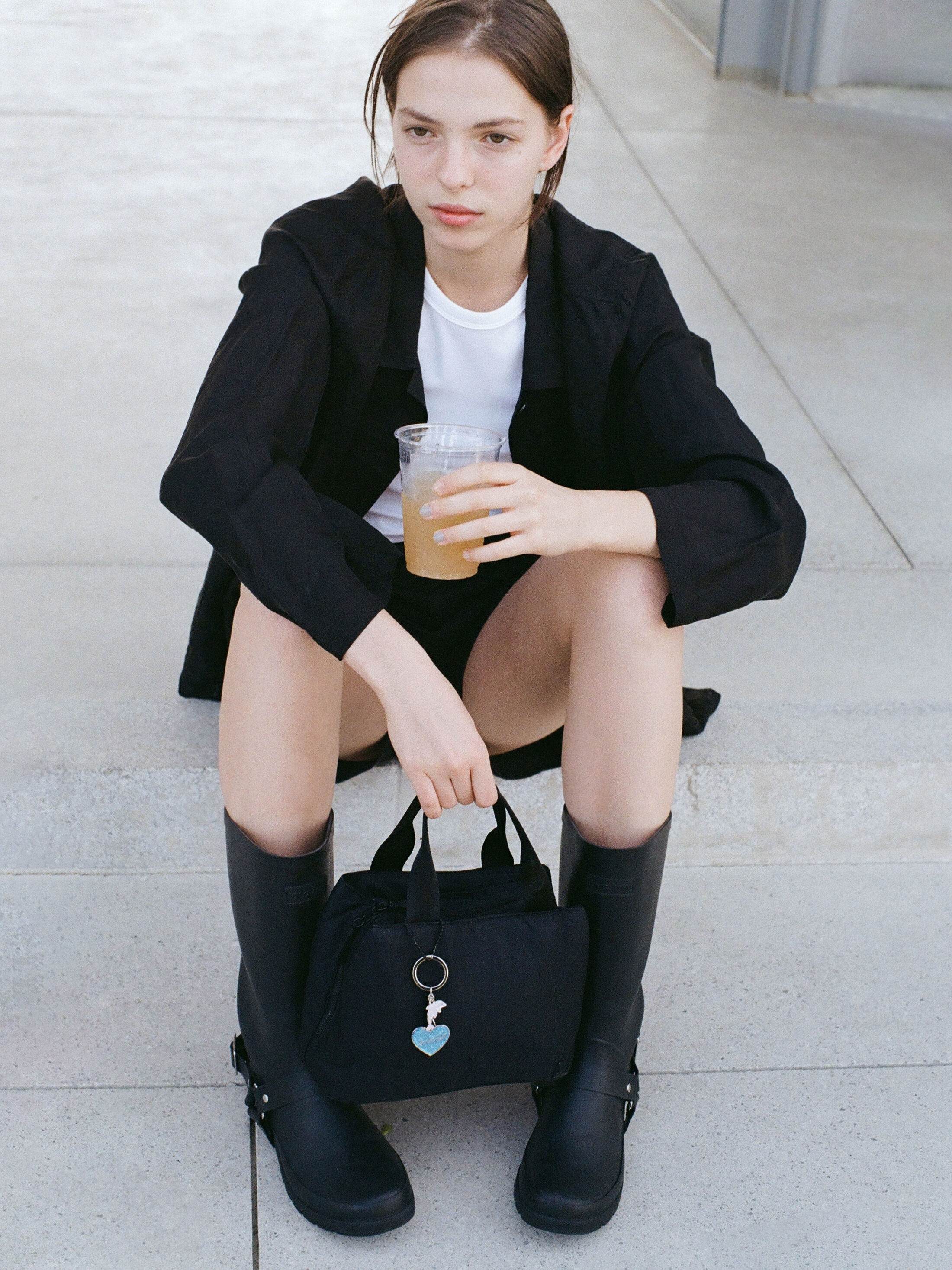 ★LOW CLASSIC★ PADDED MINI TOTE BAGBLACK LC242_BA04BK LOW CLASSIC