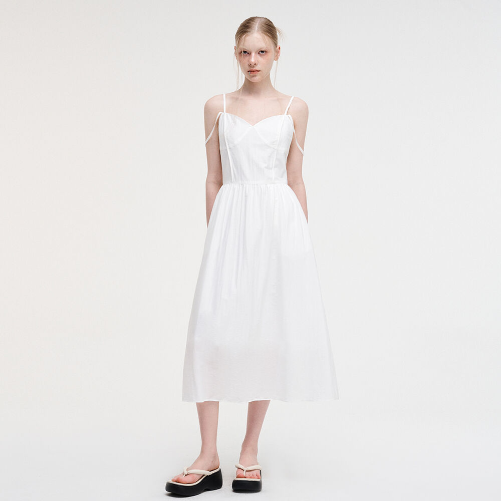 ワンピース ETMON Slip Pintuck Double Strap Dress, Sky Blue Slip Pintuck Double Strap Dress, Sky Blue - 감도 깊은 취향