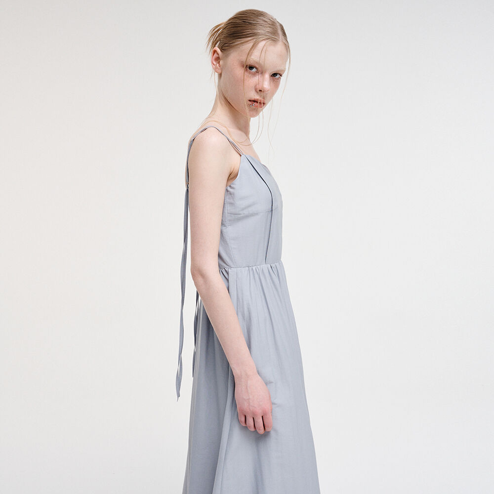 ワンピース ETMON Slip Pintuck Double Strap Dress, Sky Blue Slip Pintuck Double Strap Dress, Sky Blue - 감도 깊은 취향