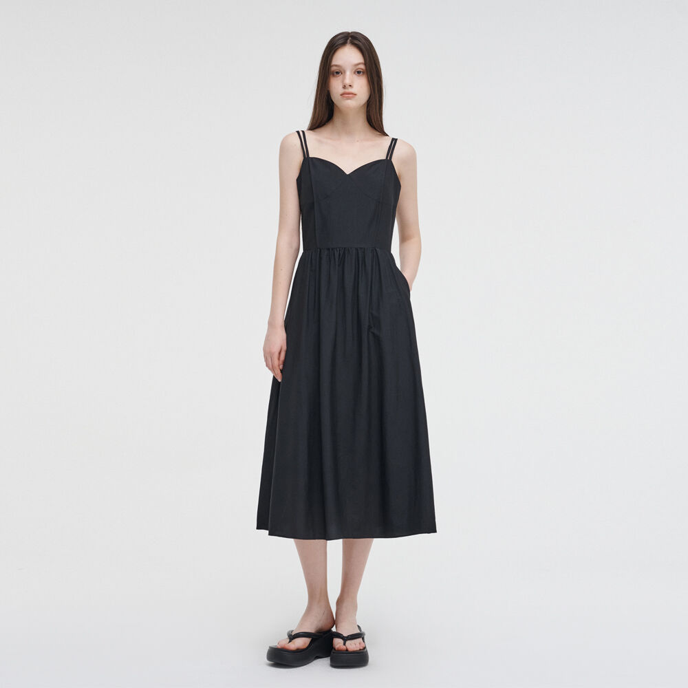 Slip Pintuck Double Strap Dress, Sky Blue - 감도 깊은 취향